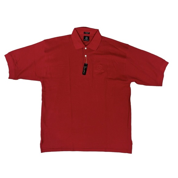Mercedes-Benz Men Red Short Sleeve Work Polo Sz‎ L - Picture 1 of 6